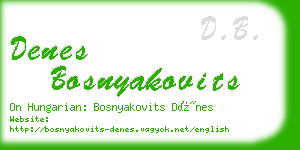 denes bosnyakovits business card